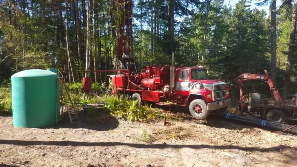 A well drilling truck from Red Williams Well Drilling Ltd.