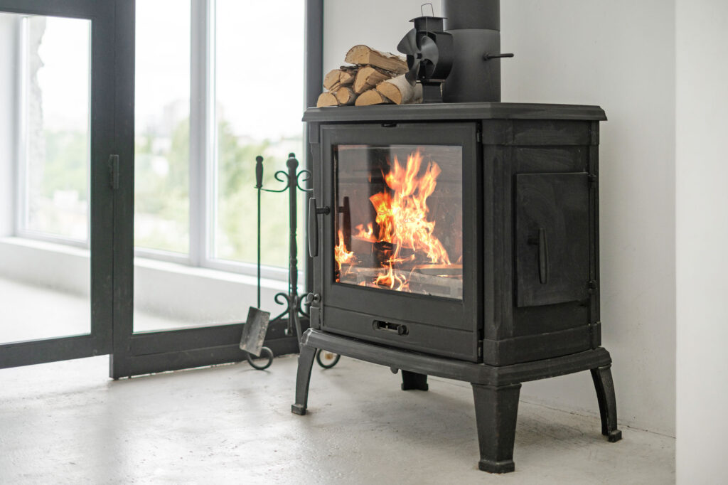 Wooden log stove