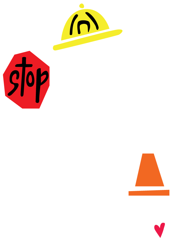 A construction worker wearing a reflective vest and hard hat, gesturing to traffic
