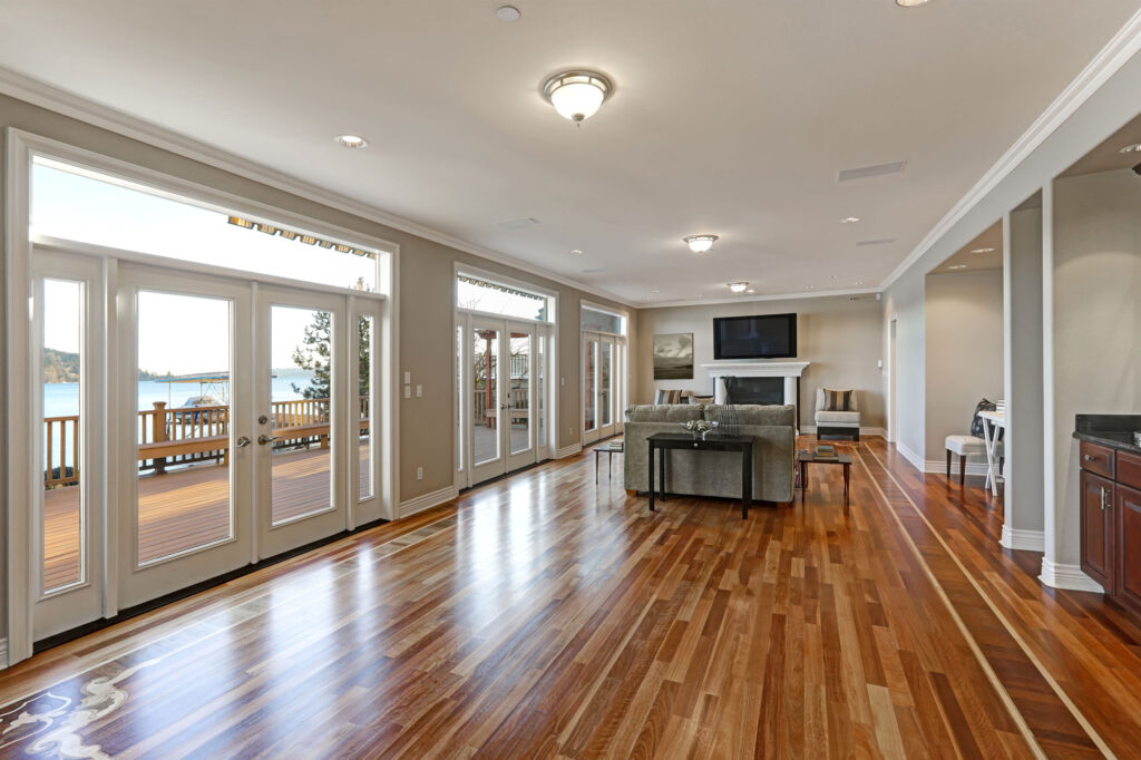 Shiny wooden flooring