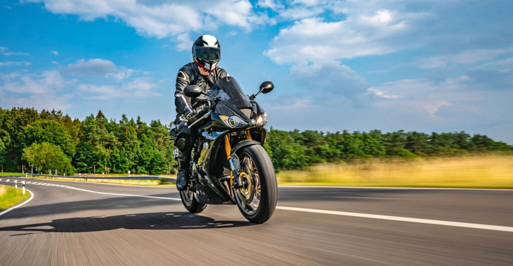 motorbike on the road riding