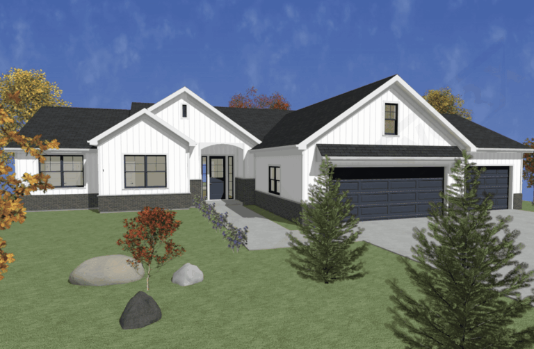 The Jade illustration front exterior of home