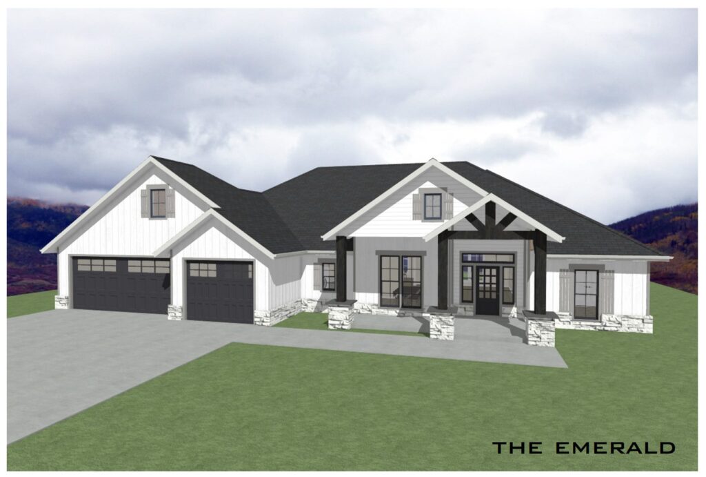 The Emerald - front exterior of home illustrated