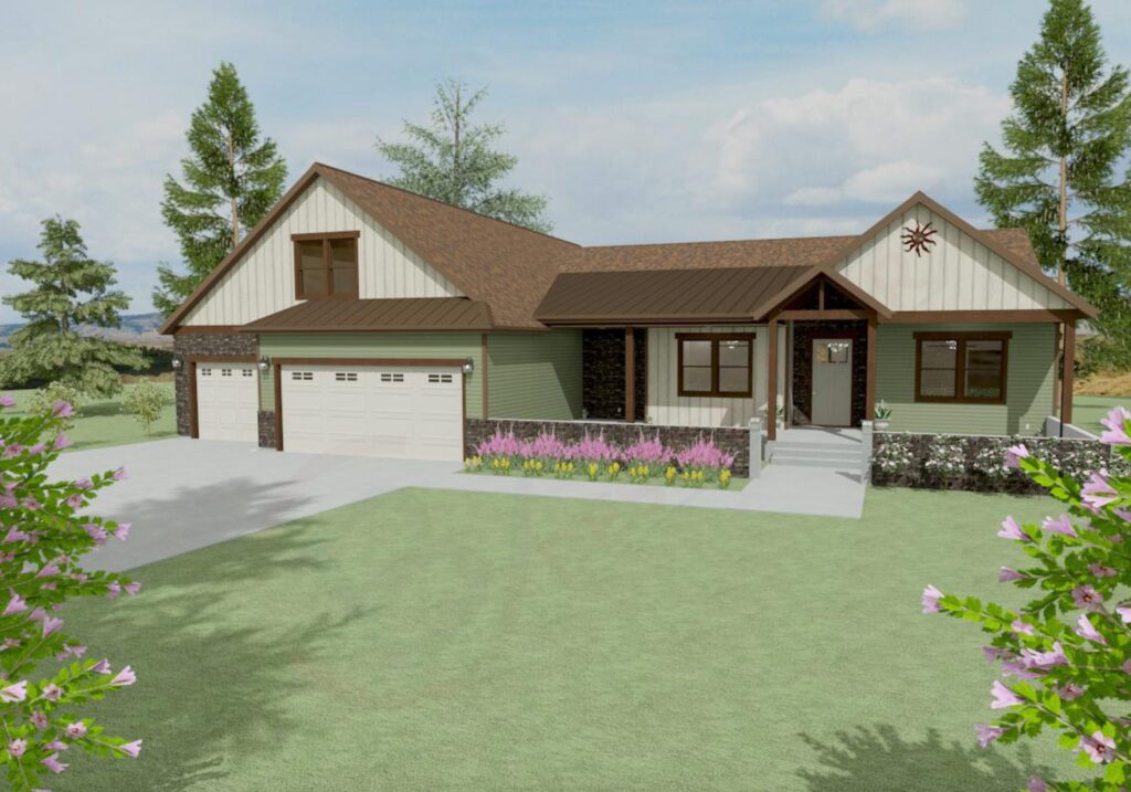 The Garnet - front of home illustration