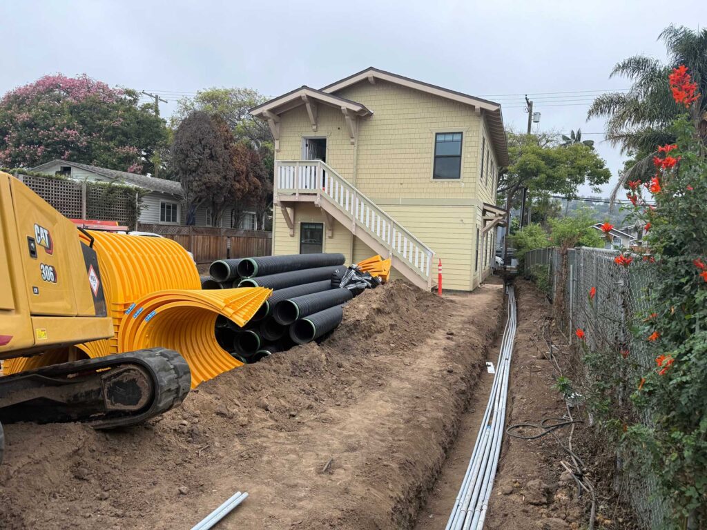 Electric wiring installation in the ground