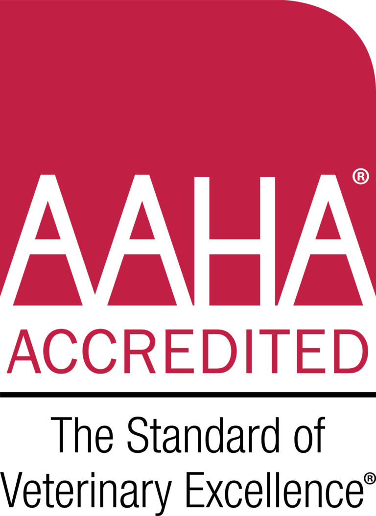 Clovis Veterinary Hospital PA logo with red ACCREDITED text
