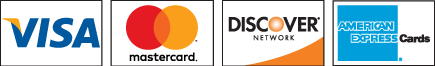 Visa, Mastercard, Discover, American Express