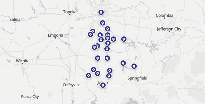 BB Electrical Construction LLC service area map showing locations across Missouri
