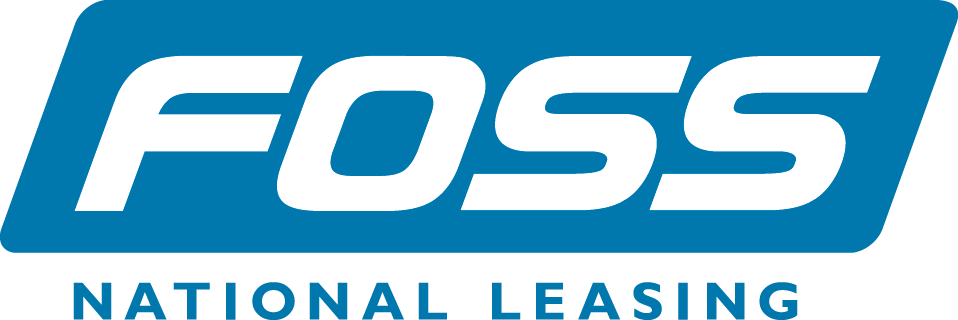 Glass Express logo with the text “FOSS” and “NATIONAL LEASING”