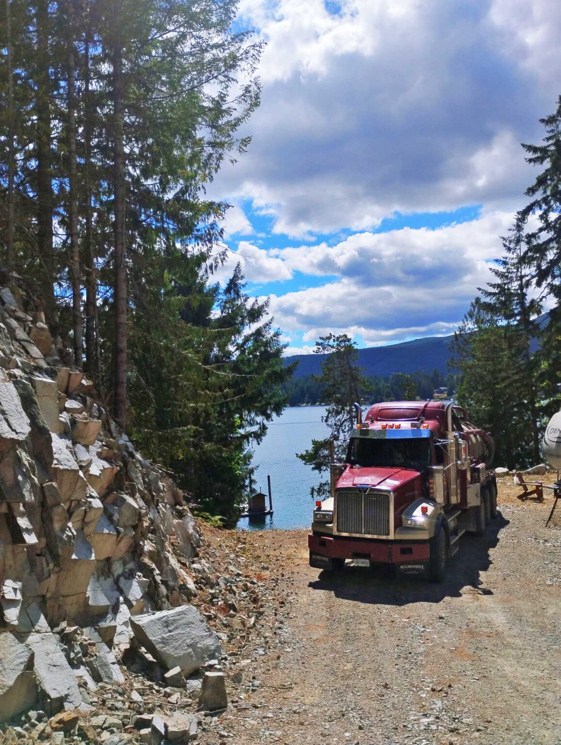 Septic pumping truck, British Columbia Canada