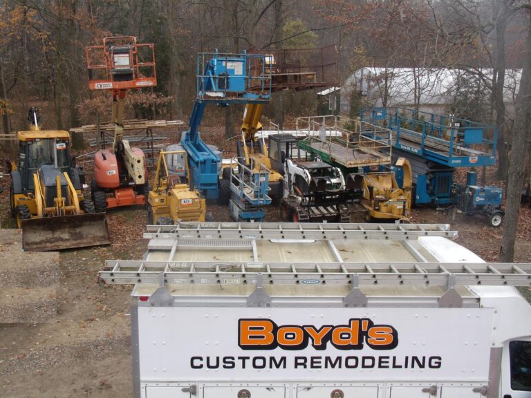 Boyd's Custom Remodeling also offer a wide range of Equipment Rentals in Dover DE. Photo shows Excavators, Hydraulic Lifts & more.