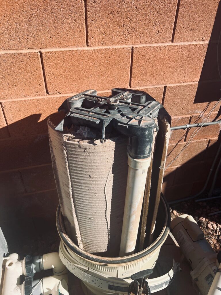 dirty, swimming pool filter