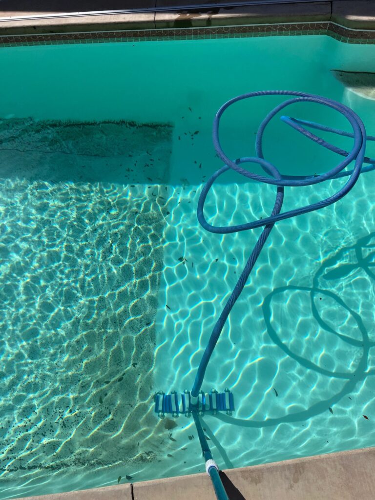 cleaning swimming pool,
