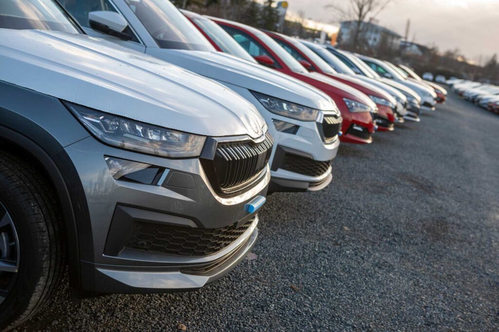 Front view of a line of vehicles for Cole Insurance Agency LLC