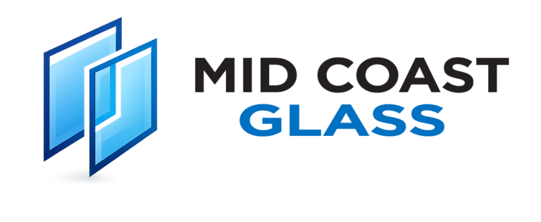 Mid Coast Glass logo with glass panels