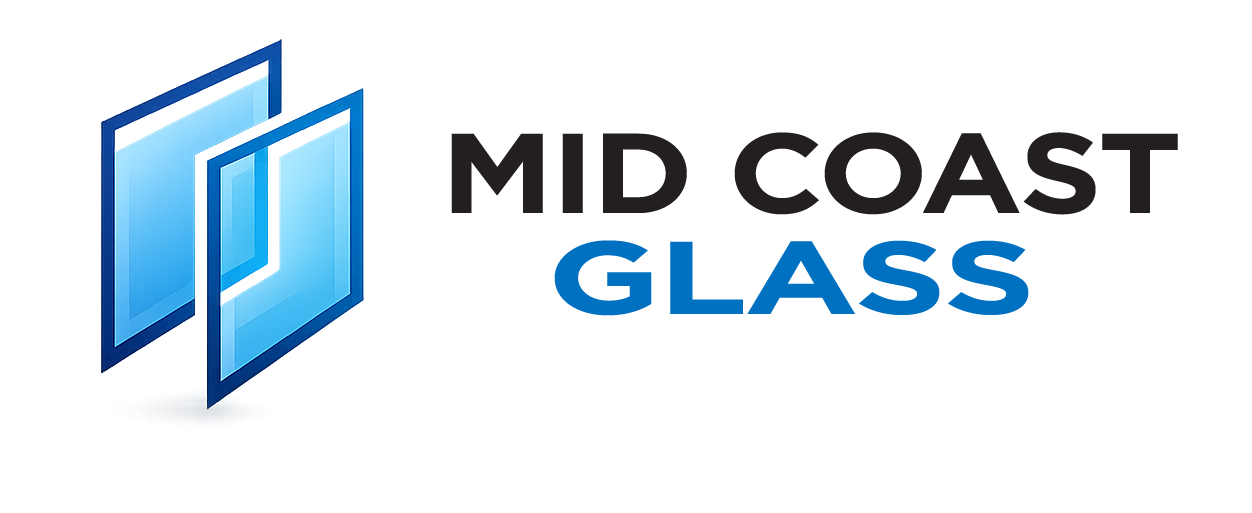 Mid Coast Glass logo with glass panels