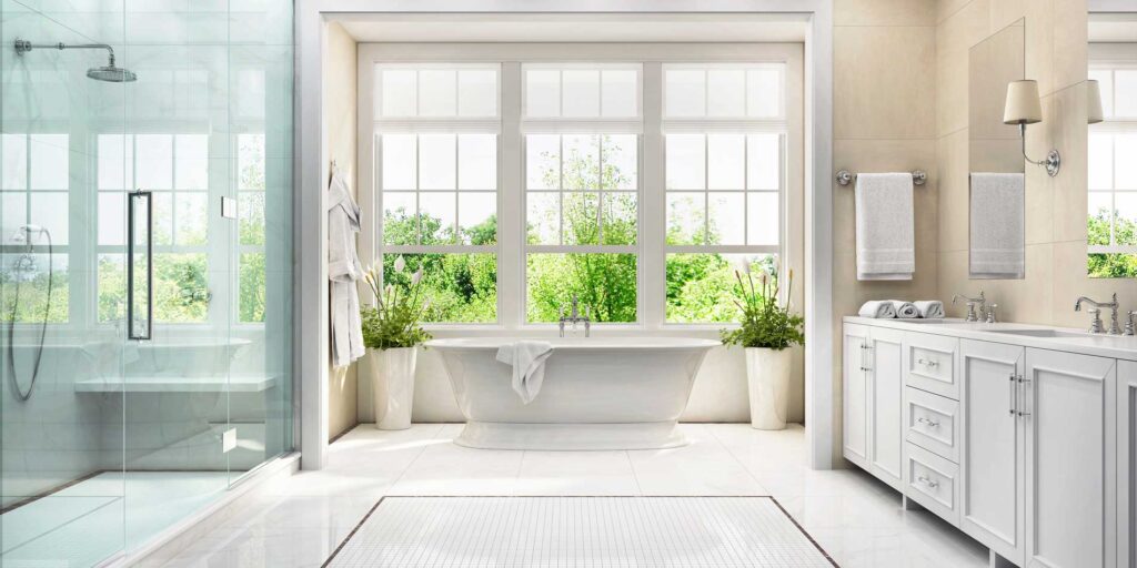 Mid Coast Glass bathroom shower glass enclosure and window installation
