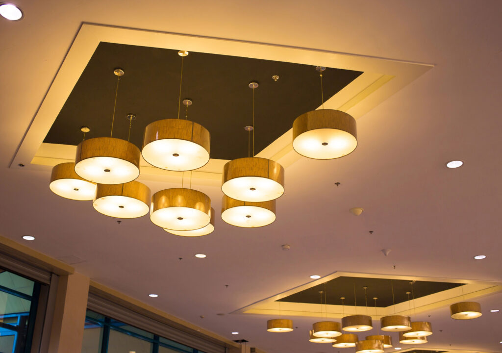 Barney Bros Electric Inc. ceiling lighting installation with hanging pendant fixtures