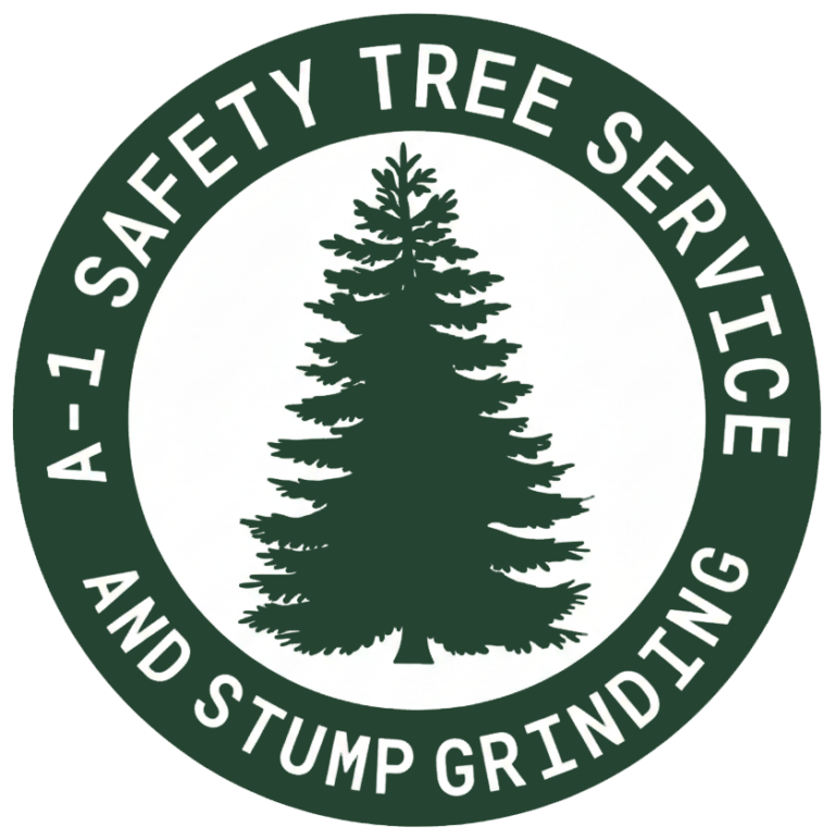 A-1 Safety Tree Service logo with a tree icon and circular text