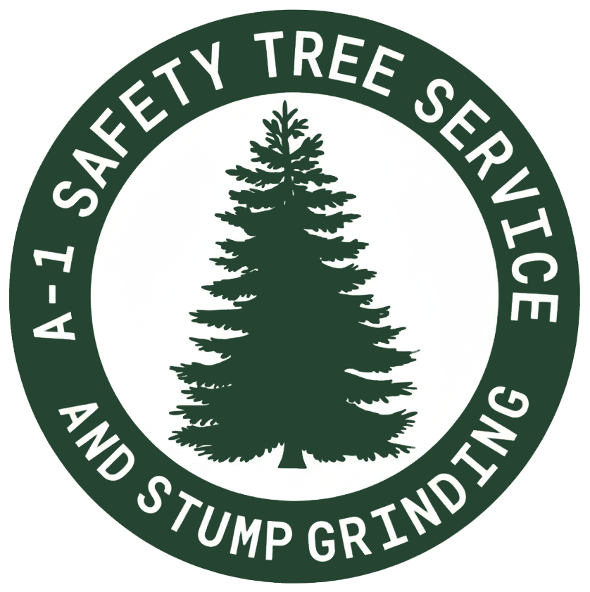 A-1 Safety Tree Service logo with a tree icon and circular text