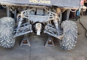 Hitch on back of Polaris side by side