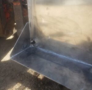 750 gallon water tank for wildfire truck. All 3/16" aluminum plate.