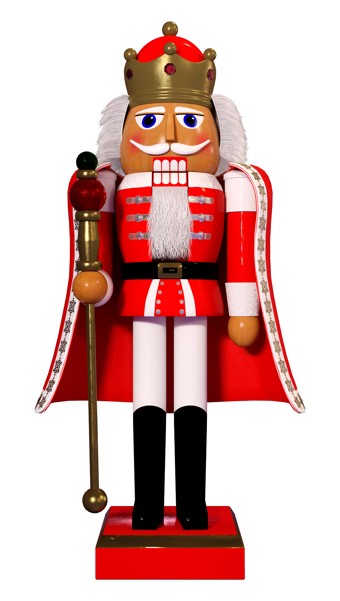 Toy nutcracker dancer figurine in red and gold for Conservatory of Dance