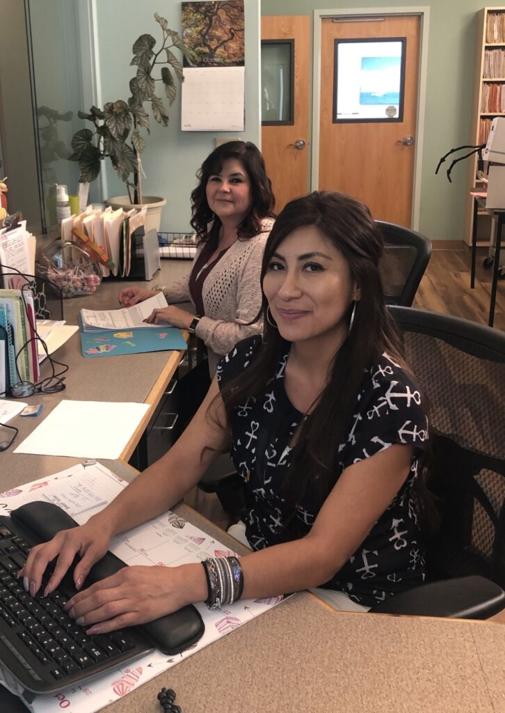 Picture of Maggie & Sonia at Front Desk