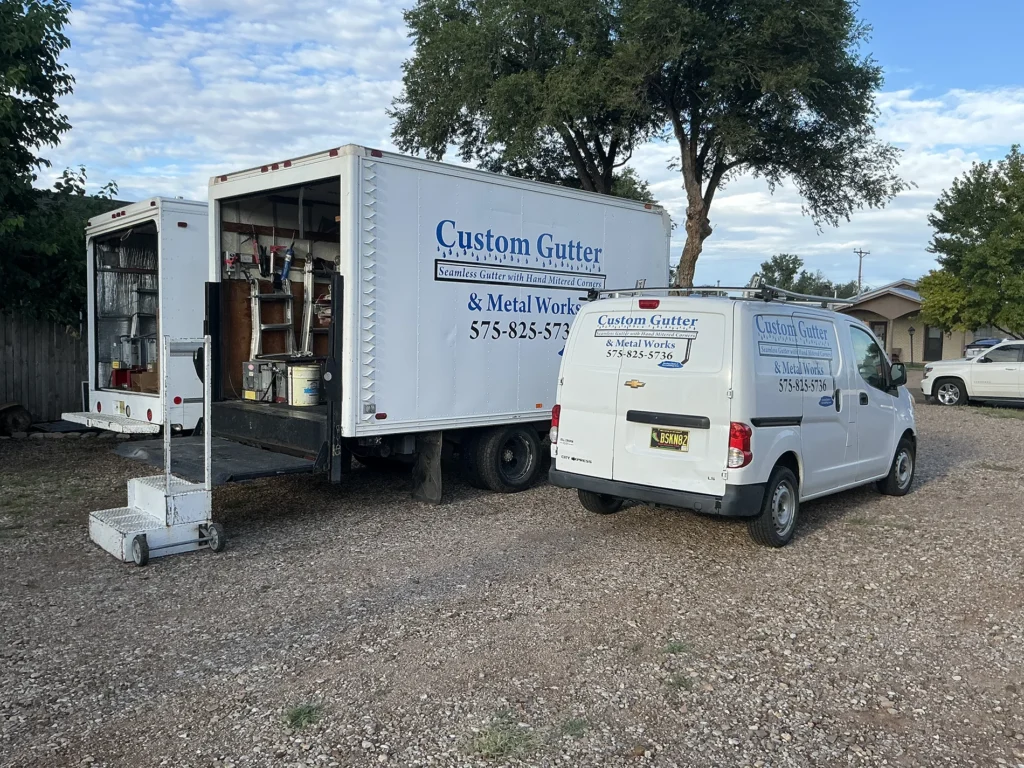 Custom Gutter & Metal Works trucks and van