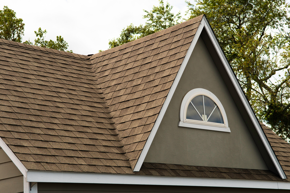 Asphalt shingles on residential roof