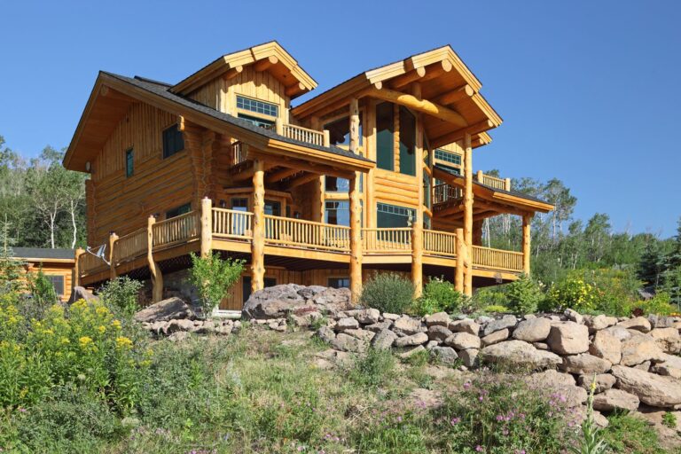 log cabin style mansion