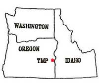 map of Washington, Oregon, Idaho