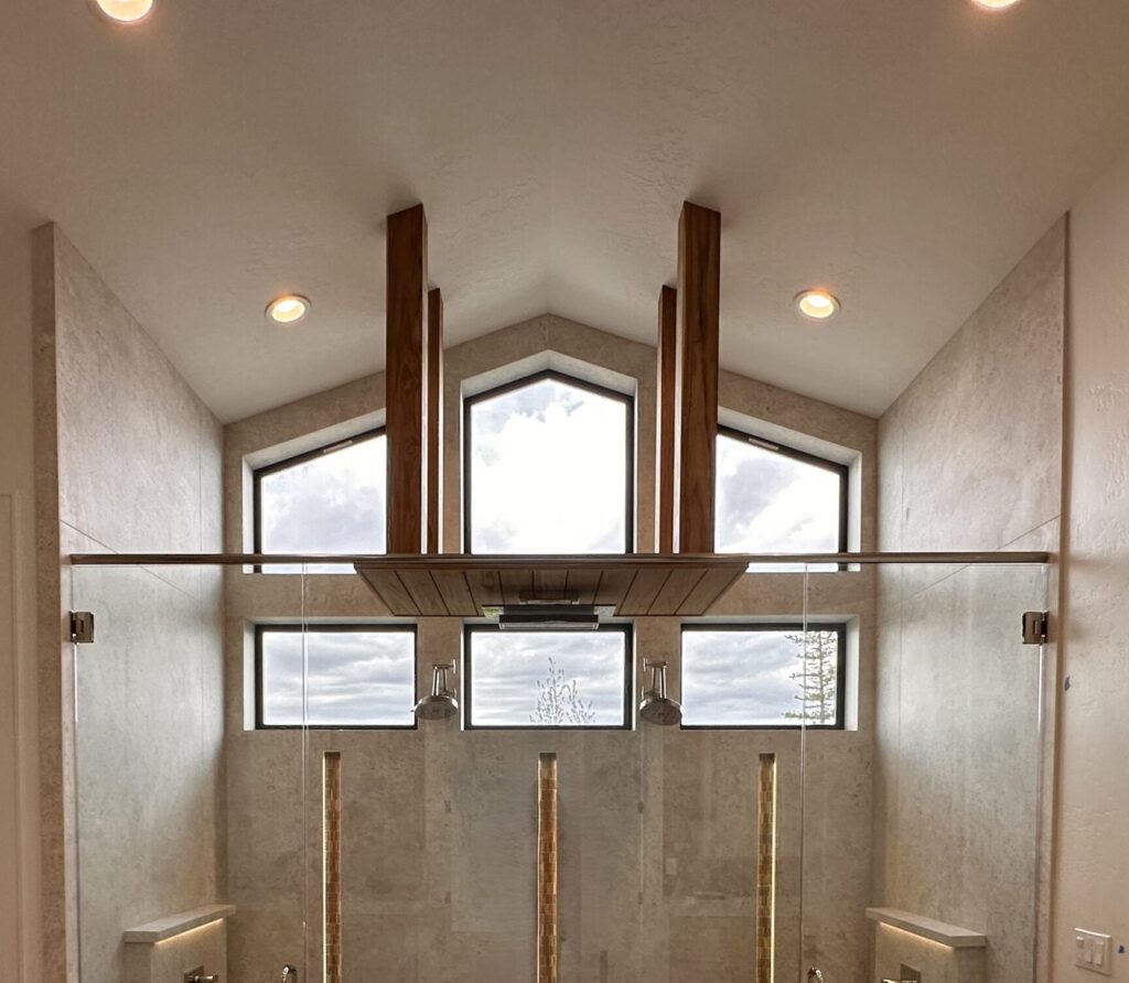 Custom Shower Doors and Windows to highlight luxury bathroom