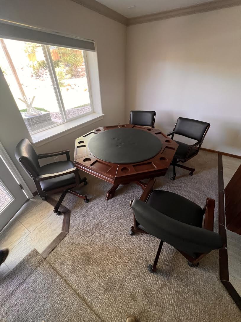Poker Table, Dining Table and Bumper Pool Table All-In-One: $1,495
