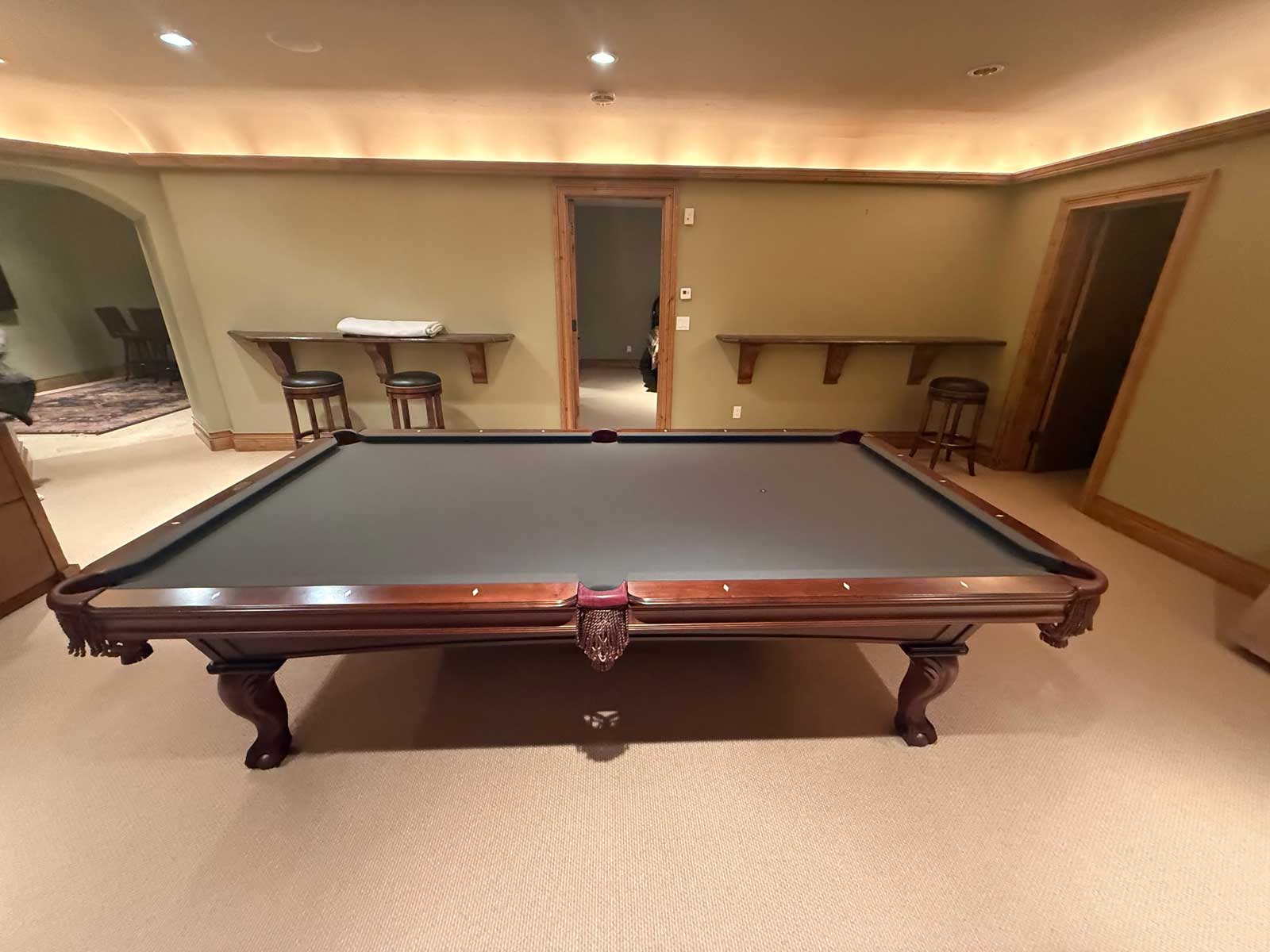 9' Olhausen Pool Table in Excellent Condition, priced at $3,295 with free installation